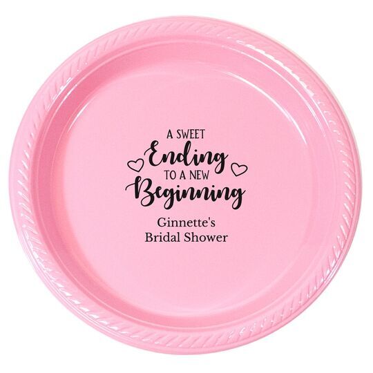 A Sweet Ending to a New Beginning Plastic Plates